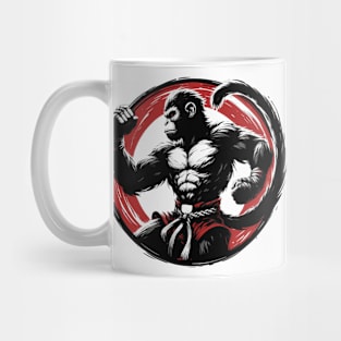 Muay Thai Monkey Sumie Ink Art Mug